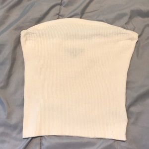 American Eagle cream strapless crop top